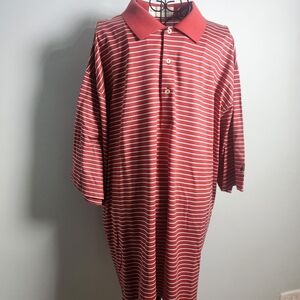 Fairway & Greene Golf Polo Mens XXL Red Striped Performance Short Sleeve Country